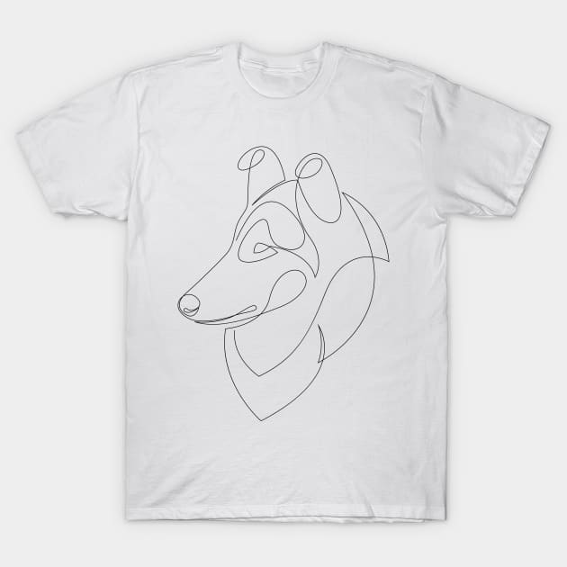 Rough Collie - one line dog T-Shirt by addillum